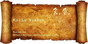 Kolla Viktor névjegykártya